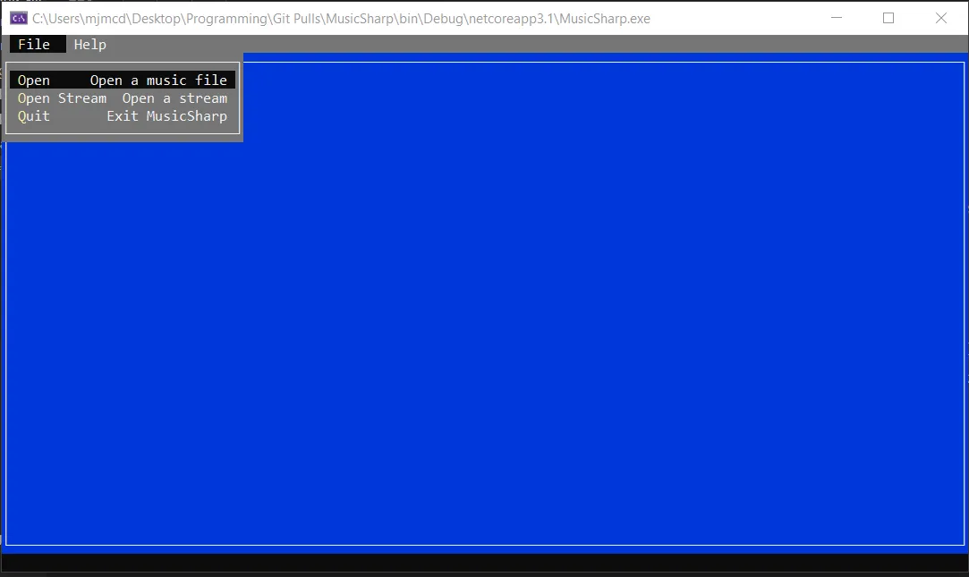 Screenshot of the MusicSharp menu bar