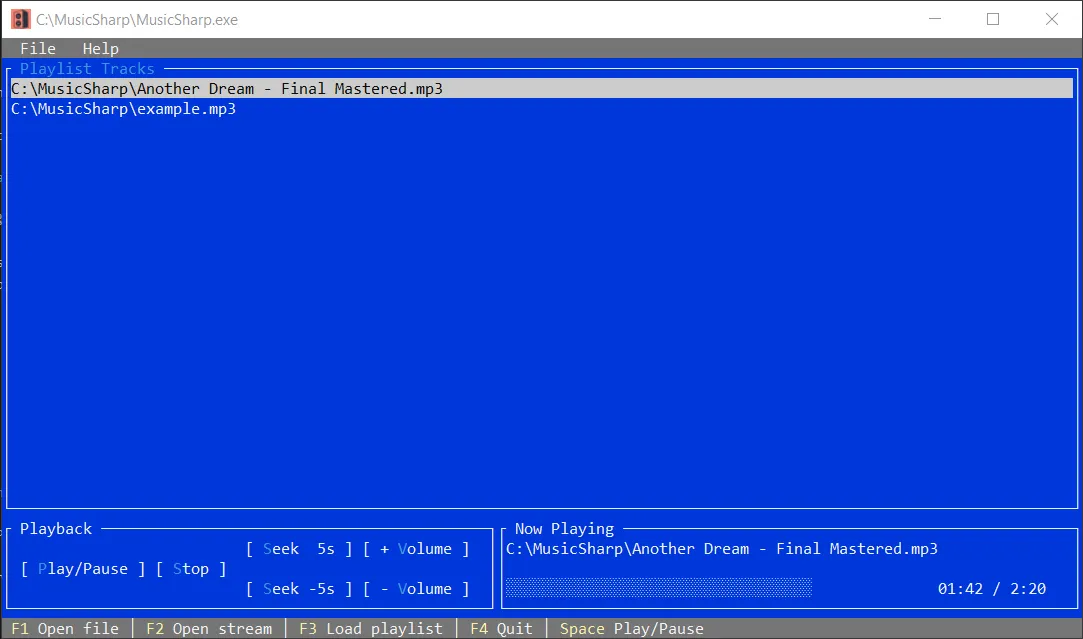 MusicSharp build with audio streaming support