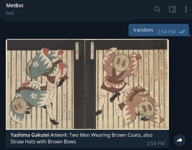 Developing a Telegram Bot with C# and the Metropolitan Museum of Art's API