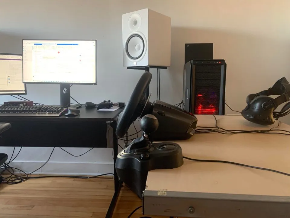 Photo of my current iRacing VR setup"